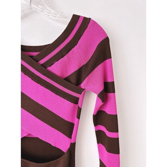 NWT Anthropologie Le Superbe Fall In Rib Midi Dress XS Knit Reversible Pink $295 - Picture 8 of 11